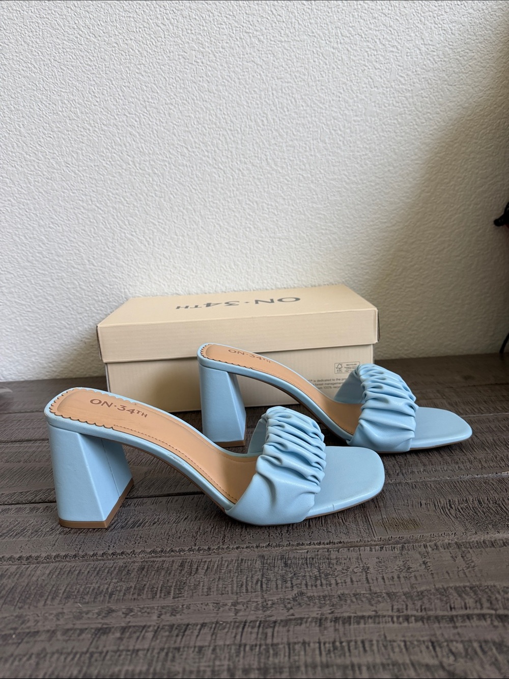 ON 34th Sallie Block Heel Mules NIB